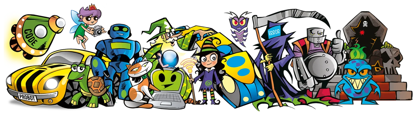 As personagens das aventuras Codelearn
